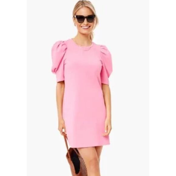 Tuckernuck Pomander Place Puff Shoulder Cotton Dress in Coral Size Large - Picture 2 of 10